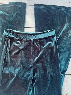 Women’s Aqua Velour Pull-On Bell Bottoms